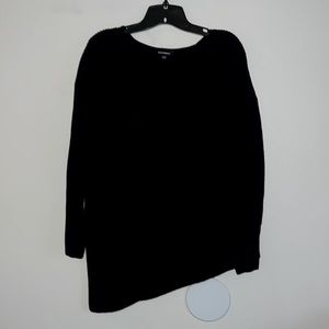 525 AMERICA - SMALL BLACK KNIT ASYMMETRIC LONG SLEEVE SWEATER EUC